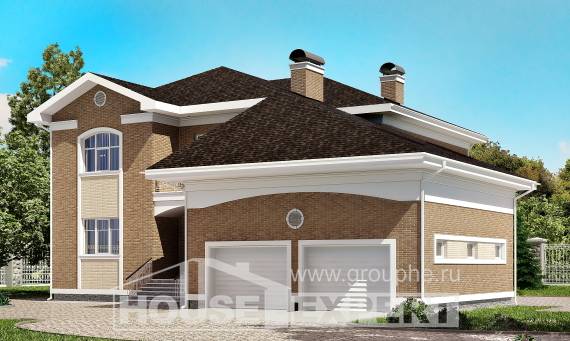 335-002-П Проект двухэтажного дома и гаражом, большой дом из кирпича, Кызылорда