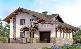 305-002-Л Проект трехэтажного дома мансардой, уютный коттедж из кирпича Семей, House Expert
