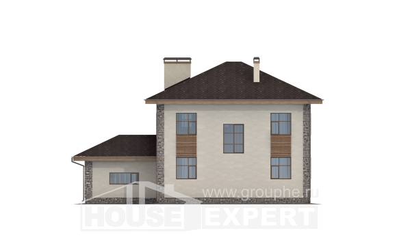 185-004-П Проект двухэтажного дома и гаражом, классический домик из пеноблока, Талдыкорган