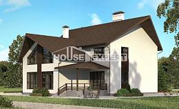 300-002-П Проект двухэтажного дома мансардный этаж, гараж, огромный загородный дом из газосиликатных блоков, House Expert