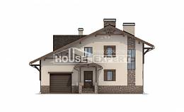 190-007-Л Проект двухэтажного дома с мансардой, гараж, классический дом из кирпича, Шымкент