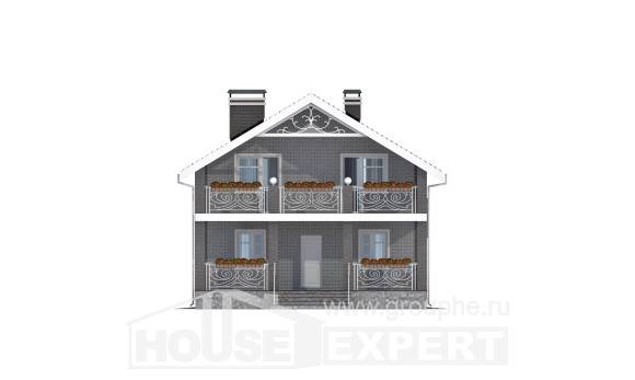 150-007-П Проект двухэтажного дома мансардой, современный коттедж из поризованных блоков Костанай, House Expert