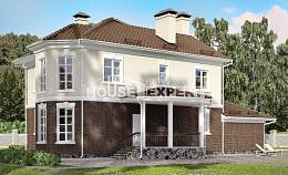 190-002-Л Проект двухэтажного дома и гаражом, современный загородный дом из поризованных блоков, Усть-Каменогорск