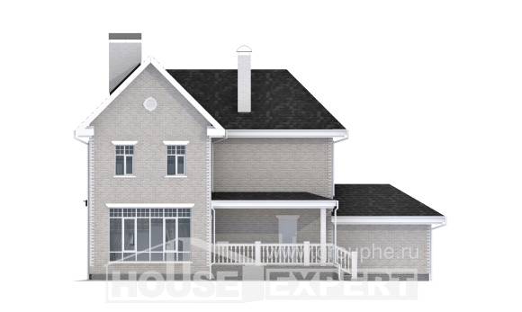 190-001-Л Проект двухэтажного дома, гараж, классический домик из кирпича, Рудный