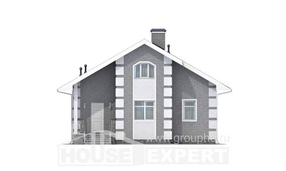 115-001-Л Проект двухэтажного дома с мансардой, классический коттедж из бризолита Тараз, House Expert