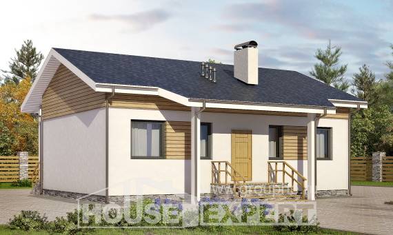 080-004-П Проект одноэтажного дома, недорогой дом из бризолита Тараз, House Expert