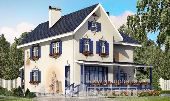 180-003-П Проект двухэтажного дома, экономичный дом из кирпича Туркестан, House Expert