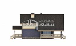 160-010-П Проект двухэтажного дома мансардный этаж, небольшой коттедж из блока, Уральск