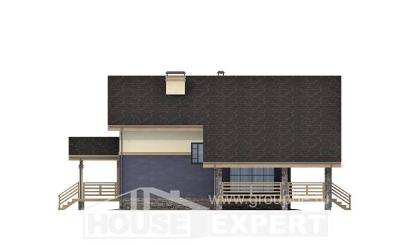 160-010-П Проект двухэтажного дома мансардный этаж, небольшой коттедж из блока, Уральск
