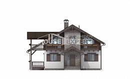 150-004-Л Проект двухэтажного дома с мансардой, скромный загородный дом из пеноблока Алма-Ата, House Expert