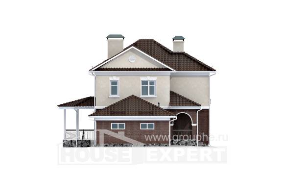 190-002-Л Проект двухэтажного дома и гаражом, современный дом из газосиликатных блоков Туркестан, House Expert