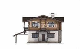 170-004-Л Проект двухэтажного дома мансардой, гараж, уютный домик из керамзитобетонных блоков из бревен, Кызылорда