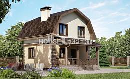 070-004-П Проект двухэтажного дома с мансардным этажом, скромный загородный дом из пеноблока Рудный, House Expert