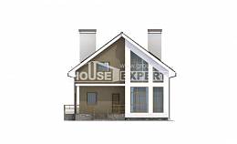 170-006-Л Проект двухэтажного дома мансардой, недорогой дом из твинблока, Шымкент