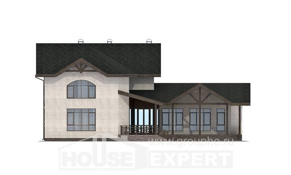 340-004-Л Проект двухэтажного дома, огромный дом из пеноблока Уральск, House Expert