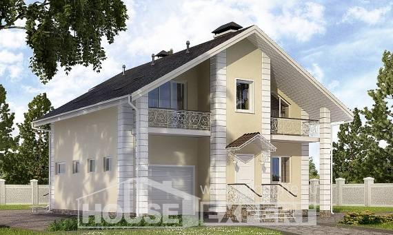150-002-Л Проект двухэтажного дома мансардой, современный загородный дом из керамзитобетонных блоков, Павлодар