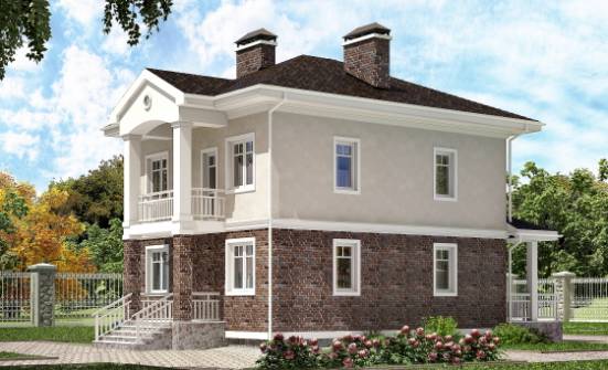 120-001-Л Проект трехэтажного дома, скромный коттедж из теплоблока Павлодар | Проекты домов от House Expert