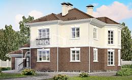 190-002-Л Проект двухэтажного дома, гараж, просторный домик из теплоблока Туркестан, House Expert