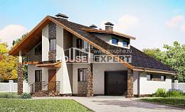 180-008-П Проект двухэтажного дома с мансардным этажом, гараж, уютный дом из газобетона Кызылорда, House Expert