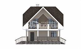 125-001-Л Проект двухэтажного дома мансардный этаж, современный коттедж из керамзитобетонных блоков Актау, House Expert