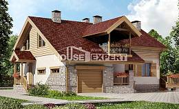 165-002-П Проект двухэтажного дома мансардный этаж и гаражом, недорогой дом из газосиликатных блоков Актобе, House Expert