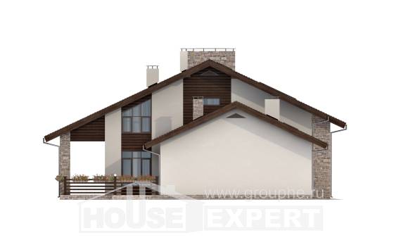 480-001-Л Проект трехэтажного дома с мансардой, огромный загородный дом из газобетона Астана, House Expert