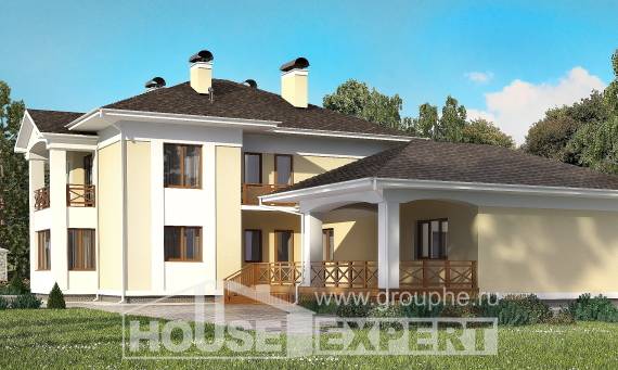 375-002-Л Проект двухэтажного дома и гаражом, современный загородный дом из кирпича, House Expert