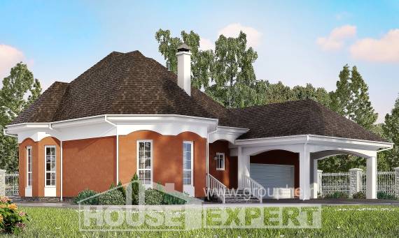 180-007-П Проект двухэтажного дома с мансардой и гаражом, красивый домик из поризованных блоков, Кызылорда