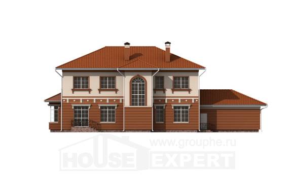 285-001-Л Проект двухэтажного дома и гаражом, большой загородный дом из кирпича, Караганда