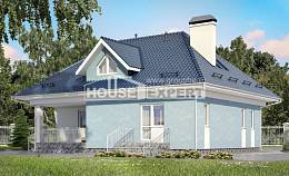 200-002-П Проект двухэтажного дома мансардой, красивый домик из поризованных блоков Алма-Ата, House Expert