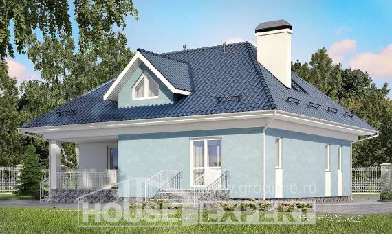 200-002-П Проект двухэтажного дома мансардой, красивый домик из поризованных блоков Алма-Ата, House Expert