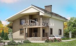 210-003-П Проект двухэтажного дома с мансардой, красивый домик из арболита Кокшетау, House Expert