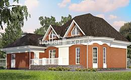 180-007-П Проект двухэтажного дома с мансардой, гараж, красивый загородный дом из газосиликатных блоков, Павлодар