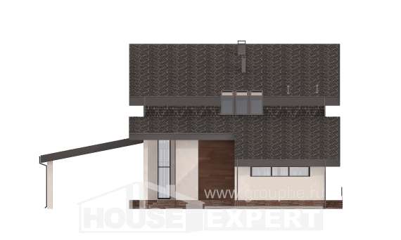 230-001-П Проект двухэтажного дома с мансардным этажом, средний коттедж из кирпича Костанай, House Expert