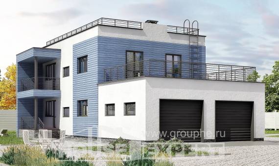 180-012-Л Проект двухэтажного дома и гаражом, простой домик из кирпича, Атырау