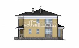 155-011-Л Проект двухэтажного дома, бюджетный загородный дом из теплоблока Актау, House Expert