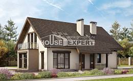 185-005-Л Проект двухэтажного дома мансардой, гараж, средний домик из керамзитобетонных блоков Павлодар, House Expert