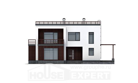 215-002-П Проект двухэтажного дома, средний коттедж из теплоблока, Алма-Ата