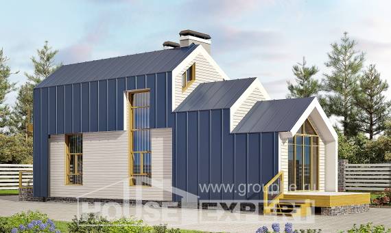 060-006-П Проект двухэтажного дома мансардный этаж, простой загородный дом из теплоблока Талдыкорган, House Expert