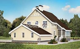 275-001-Л Проект двухэтажного дома с мансардой и гаражом, современный коттедж из кирпича, House Expert