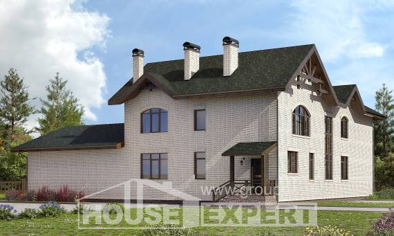 340-004-Л Проект двухэтажного дома, современный коттедж из бризолита Уральск, House Expert