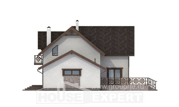 180-013-П Проект двухэтажного дома мансардный этаж, гараж, уютный коттедж из бризолита, Петропавловск