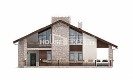 480-001-Л Проект трехэтажного дома мансардный этаж, просторный загородный дом из газосиликатных блоков Актау, House Expert