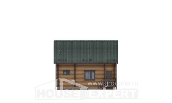 080-003-П Проект двухэтажного дома, небольшой загородный дом из бревен, Алма-Ата