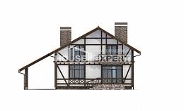 155-002-П Проект двухэтажного дома с мансардой, гараж, современный коттедж из бризолита, Талдыкорган