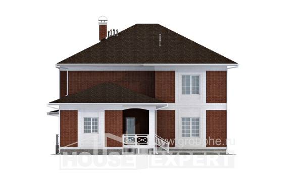 315-001-П Проект двухэтажного дома и гаражом, просторный коттедж из кирпича, House Expert