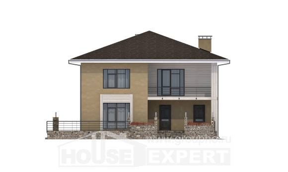 180-015-Л Проект двухэтажного дома, недорогой коттедж из пеноблока Астана, House Expert