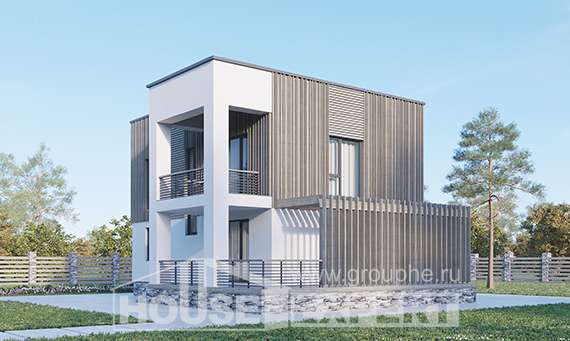 150-017-П Проект двухэтажного дома, компактный коттедж из газобетона Шымкент, House Expert