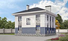 150-014-Л Проект двухэтажного дома, экономичный коттедж из бризолита Алма-Ата, House Expert