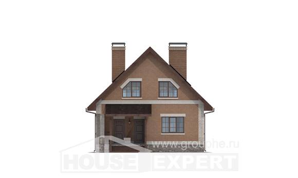 160-011-Л Проект двухэтажного дома мансардный этаж, бюджетный дом из газосиликатных блоков Актобе, House Expert